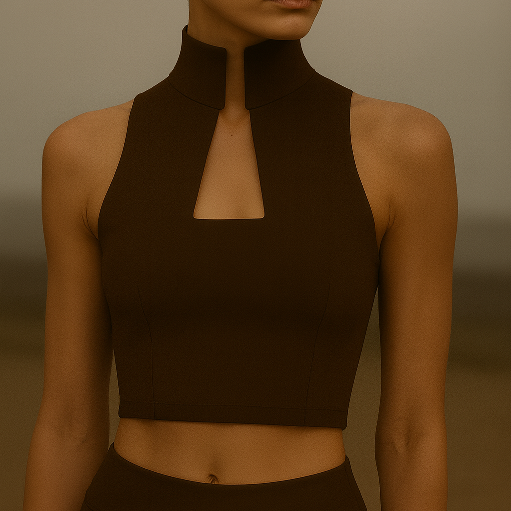 The Noble - Structured High Neck Crop Top